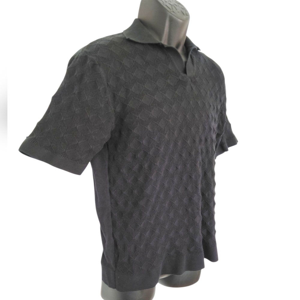 Free Planet Knitted Black Shirt with Textured Design Sz L
